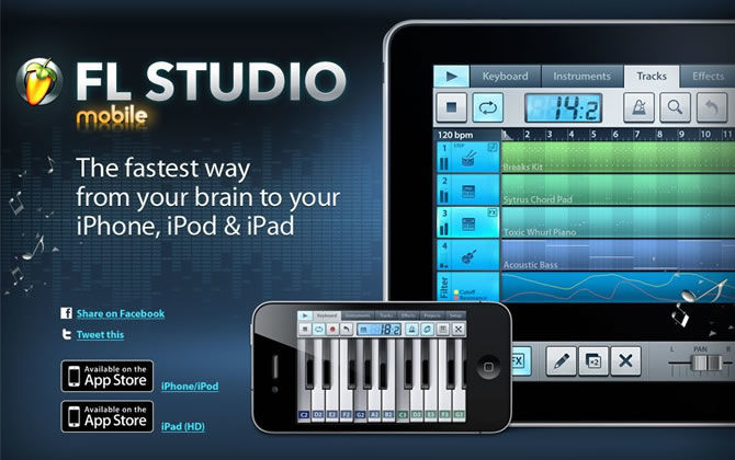 Image Line Fruity Loops Mobile is available for iPhone, iPod and iPad