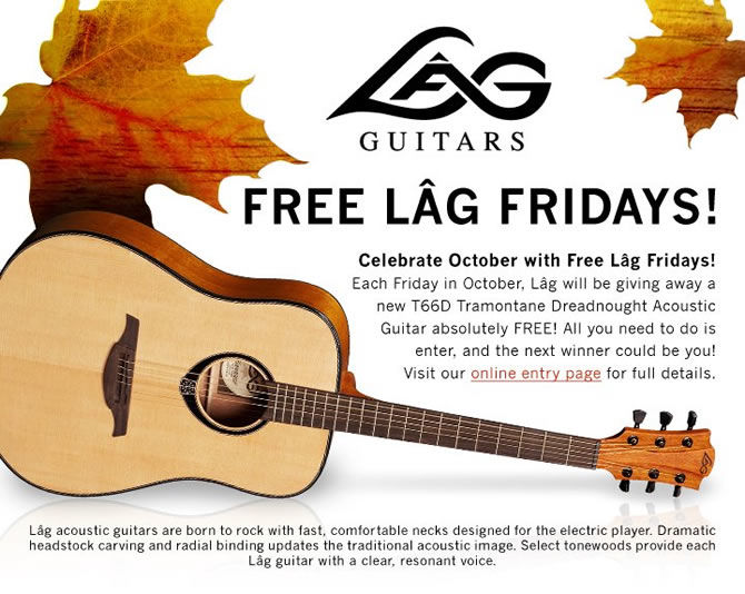 Lag Guitars announces October Guitar-a-Week Giveaway Promotion